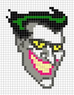 Joker Head Batman Perler Pixel Art Pixel art templates, Mine