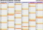 Academic Calendars 2014/2015 - Free Printable Excel template