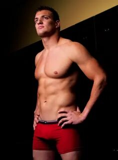 New England Patriots tight end Rob Gronkowski in red boxer b