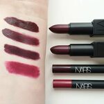 NARS Ingrid, Liv, Train Bleu, Damped Berry lipstick, Barbie 