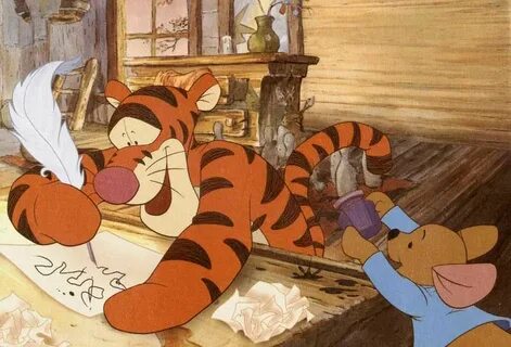 Roo suggested that Tigger write a letter to his family, Tigg