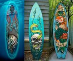 Surfboard art Club of the Waves