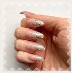 Pink and Silver Glitter Ombre Press On Nails Glitter Etsy
