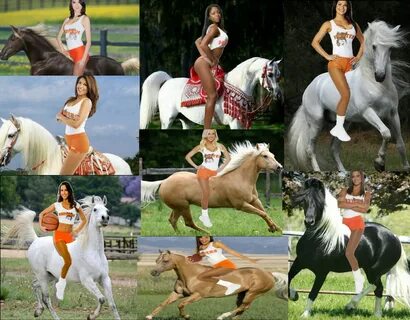 Cute Girls from Hooters riding on Beautiful Horses - Girls a