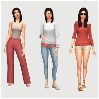 Basegame Lookbook Sims 4 clothing, Sims 4 base game outfits 