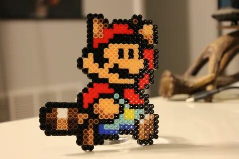 Super Raccoon Mario from Super Mario Bros. 3 - 16 Bit Perler