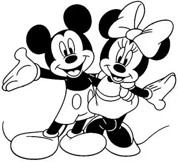 Mickey Minnie Mouse Clip Art Black And White Sketch Coloring
