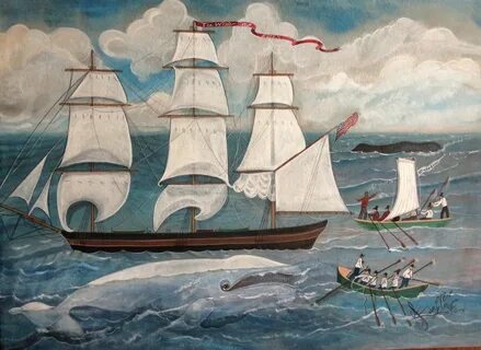 Kolene Spicher: Whale Ship Essex Folk art whale, Whale art, 