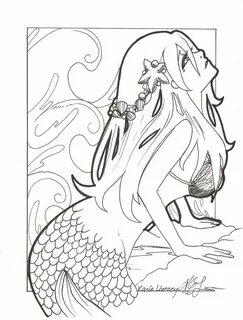 Mermaid Coloring Pages Adult at GetDrawings Free download