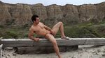 Brock Cooper pulls out his big cock on a beach and jerking o