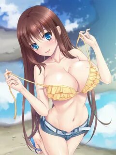 Swimsuit top boobs anime girls