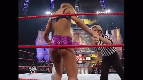 Stacy Keibler vs Trish Stratus Bra & Panties Paddle On A Pol