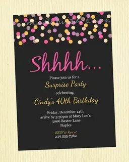 Confetti A Party Invitation Personalized and Printable 5x7 E