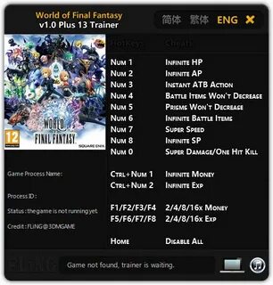 World of Final Fantasy Trainer +13 v1.0 FLiNG - download pc 