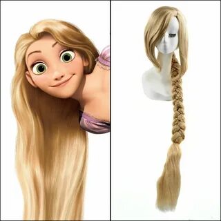 40 cali Blond peruka Długa Prosta Anime Księżniczka Rapunzel