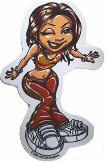 Winking Lil Homie Girl Sticker. 2001 AZTLAN Graphics. lil ho