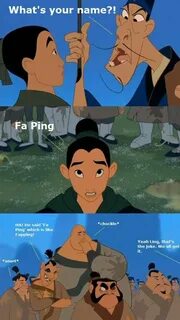 Fa Mulan...Fa Ping LOL Mulan Funny disney memes, Disney fun,