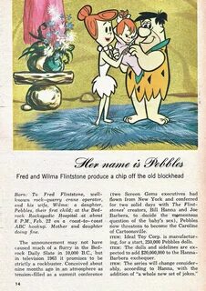 "Her name is Pebbles" -- TV Guide (February 1963) Flintstone