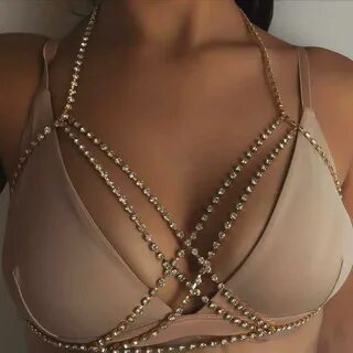 Модное ожерелье-цепочка для тела 210 Stone Flash Bra бикини 