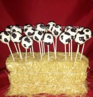 Cow Print Cake Pops For A Barn Animal Baby Shower on Cake Ce