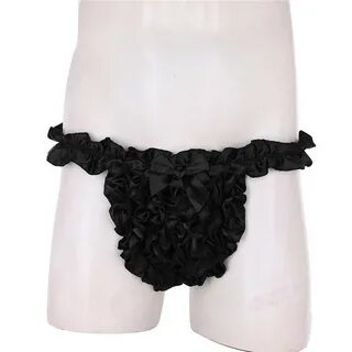 iEFiEL Summer Fashion Mens Lingerie Satin Ruffled Lined High