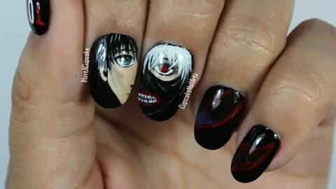 Anime Nail Art - Tokyo Ghoul Nails- Anime nails, Nail art, T