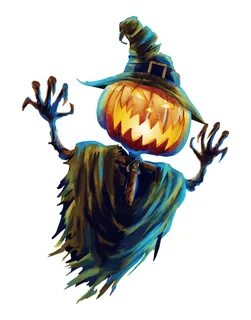 pumpkin monster illustration, Halloween Scarecrow Jack-o-lan