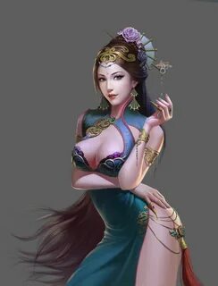 大 乔, jinlong bai Fantasy art women, Digital art fantasy, Fan