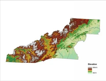 Elevation Map Of North Carolina - Asia Map For Kids