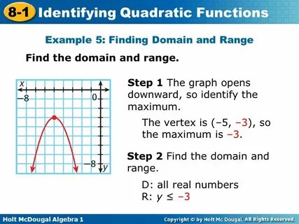 Objectives Identify quadratic functions and determine whethe