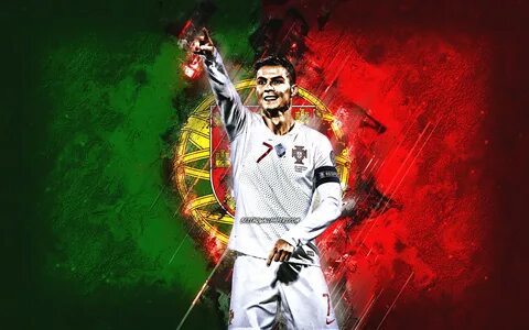 Скачать обои Cristiano Ronaldo, Flag of Portugal, Portugal n