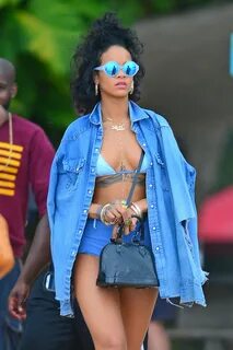 Rihanna in a Bikini at a beach in Barbados - December 2013 *
