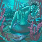 Mermaid Drawing - The Chubby Mermaid