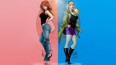 Mary Jane and Gwen Stacy by J. Scott Campbell.jpg - Zoom Com