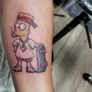 BART SIMPSON..... love doing cartoon tattoos. . . #simpsons 