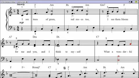 "What a Wonderful World" by Louis Armstrong - Piano Sheet Mu
