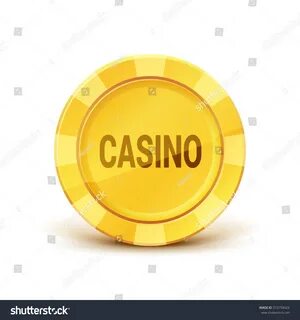 Golden Casino Chip Realistic Gold Coin Stock Vector (Royalty