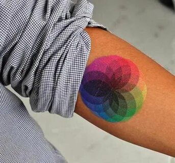 45 Rainbow Tattoos Color wheel tattoo, Rainbow tattoos, Crea