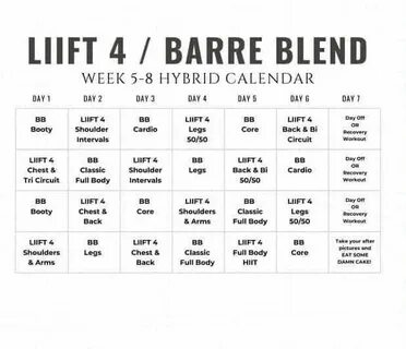 LIIFT4/Barre Blend Beachbody programs, Body rock workout, Be