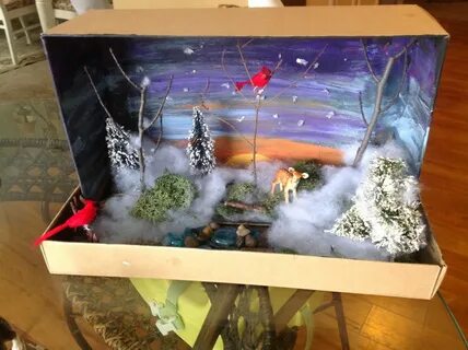 The Crafty Homeschool Mama Christmas diorama, Shoe box diora