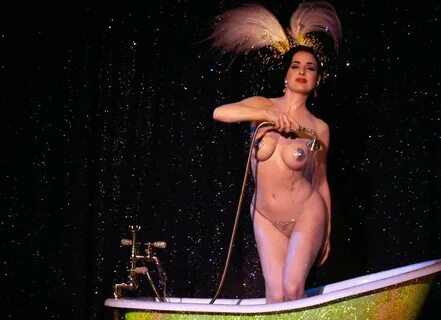 Dita Von Teese doing her topless bath on stage at Roxsy Thea