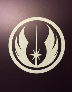 $1.2 - Jedi Order Logo Vinyl Decal Sticker Star Wars White,S