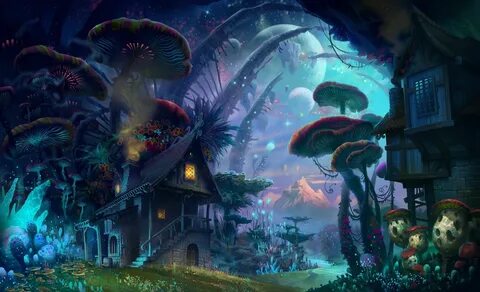 #Mushroom Forest, #fantasy art, #artwork, wallpaper Psychede