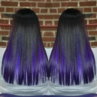 Hairstyles Using Pravana Vivids Violet Peekaboo hair, Dark b