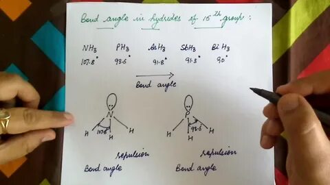 Bond angle in Hydrides of 15th Group - YouTube