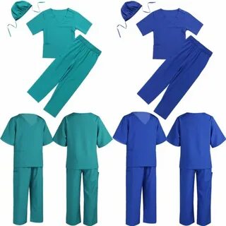 Child Doctor Nurse Surgeon Scrubs Uniform Fancy Dress up Kid