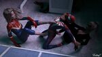 Captain Marvel x Black Cat Dominating Spider-Man Marvel By F
