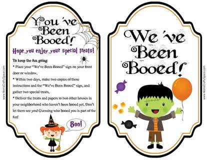 Free You've Been Booed Printables! Mom's Crafty Space Hallow