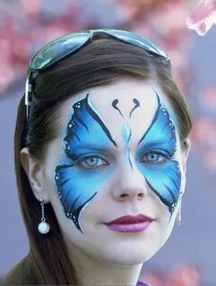 blauer schmetterling schminken Gesicht Damen #makeup #faschi
