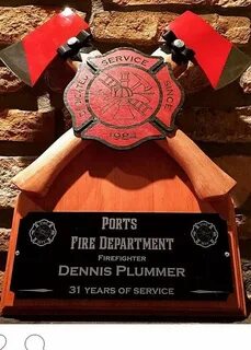 Firefighter Award Plaque and Gift With Crossed Axes Etsy Fir